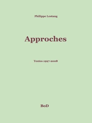 cover image of Approches